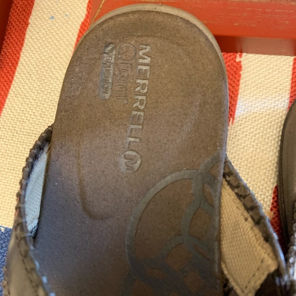 Excellent Women’s MERRELL Form Aircushion Brown Leather Sandals Size US 6 Shoes - Picture 5 of 13